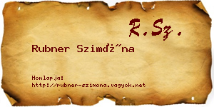Rubner Szimóna névjegykártya